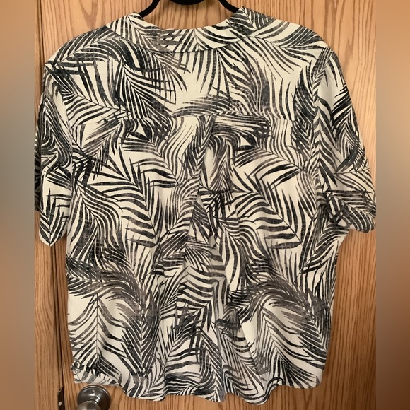 🍉Far West button down shirt, cropped, 2X NWT, palm all over print Plus Size - Picture 7 of 7